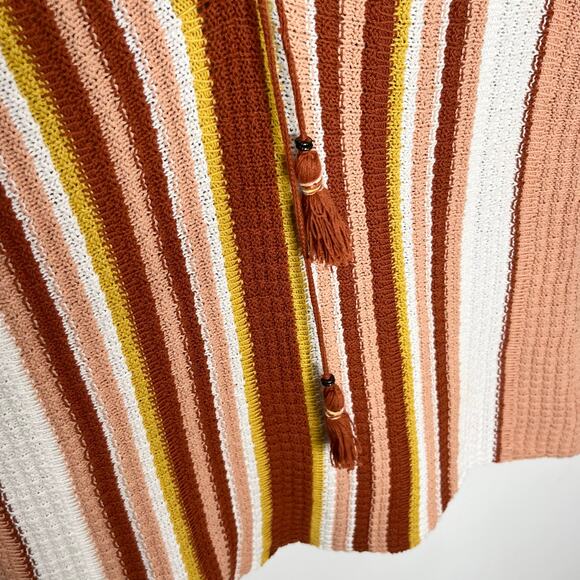 Free People Mini Dress Womens XS Lollipop Sunset Stripe Knit Boho Festival 70s - Picture 8 of 14